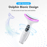 7 Colors LED Lights Neck Face Beauty Device EMS Vibration Massage Improve Neck Lines anti Wrinkle Face Lifting Machine Tool